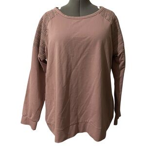 Lane Bryant Mauve Sweatshirt with Textured Sleeves Size 18/20